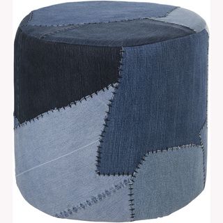 Mandara Handmade Denim Fabric Cylindrical Poufs