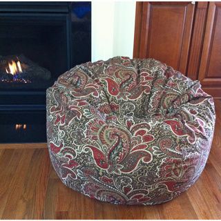 Ahh Products Earthy Paisley 36 inch Washable Bean Bag Chair Brown Size Large
