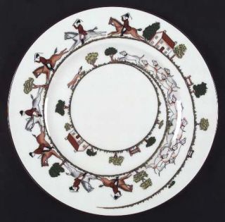 Wedgwood Hunting Scene Dinner Plate, Fine China Dinnerware   Bone, Horses & Dogs