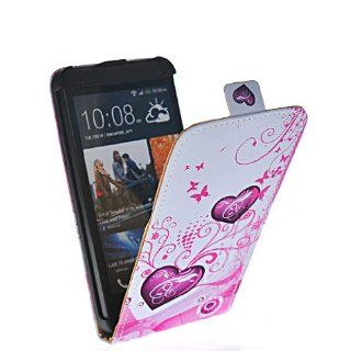 MOONCASE Hearttex Style Leather Flip Pouch Case Cover for HTC One M7 Cell Phones & Accessories