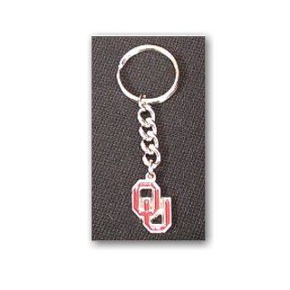University of Oklahoma Sooners   Keychain   Pewter OU logo  Sports Related Key Chains  Sports & Outdoors