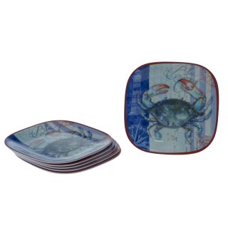 Certified International Blue Crab 8.5 inch Plates (set Of 6)