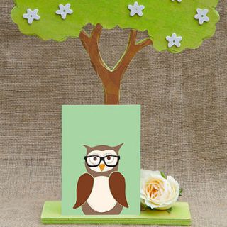 'thank you teacher' owl card by claire close