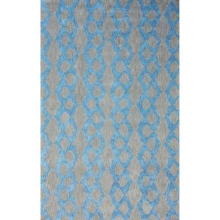 Nuloom Handmade Lattice Blue Cotton Rug (76 X 96)