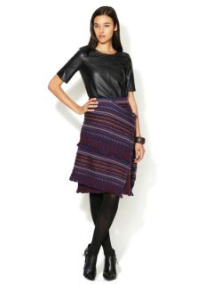 Wool Fringed Wrap Skirt by Pringle of Scotland