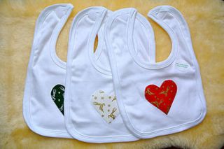 christmas baby bib with christmas heart by bamboo baby