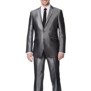 Profile Mens Grey Shark 2 button Slim Suit