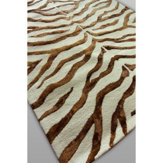 nuLOOM Safari Zebra Print/Faux Silk Highlights Brown Rug