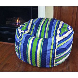 Ahh Products Marina Stripes 36 inch Washable Bean Bag Chair Blue Size Large