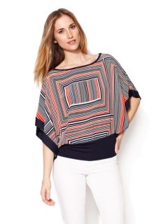 Zoe Silk Combo Dolman Sleeve Top by Trina Turk