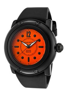 Glam Rock GR25027  Watches,Womens Miami Beach Bright Orange Dial Black Silicone, Casual Glam Rock Quartz Watches