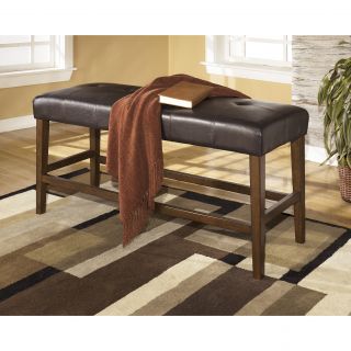 Signature Design By Ashley Lacey Medium Brown And Leatherette Counter Bench