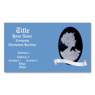 Classic Cameo (Blue) (Wedding) Business Card Template