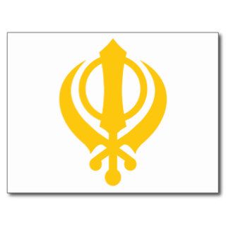 Sikh Khanda Gold Postcard