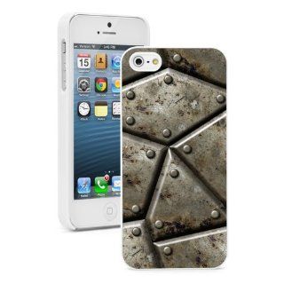 Apple iPhone 4 4S 4G White 4W552 Hard Back Case Cover Color Armor Steel Background Cell Phones & Accessories