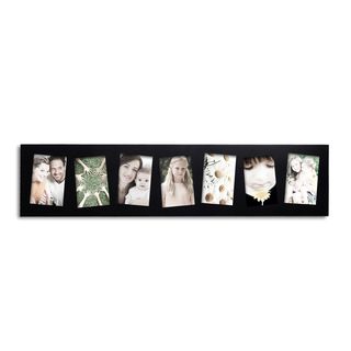 Adeco Adeco Black 7 opening Wooden Hanging Wall Collage Black Size 5x7