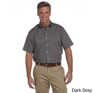Van Heusen Mens Short sleeve Wrinkle resistant Oxford Grey Size XXL