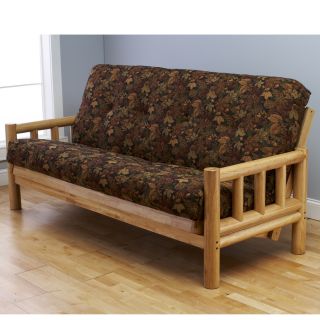Kodiak Furniture Aspen Lodge Natural Futon Frame With Autumn Leaf Innerspring Mattress Set Tan Size Full