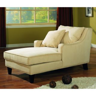 Beige Accent Seating Microfiber Chaise Lounge