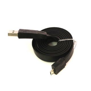 Universal Noodle Flat Micro USB Data Cable Cord for Samsung HTC Nokia Black Cell Phones & Accessories