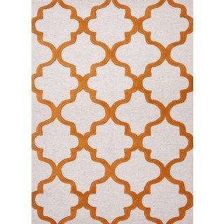 Hand tufted Ivory Geometric Pattern Wool Rug (26 X 8)