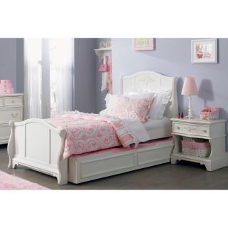 Liberty Arielle Antique White Youth Twin Sleighbed, Trundle And Nightstand Set