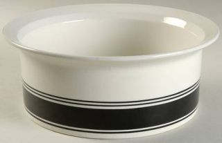 Arabia of Finland Faenza Black 8 Round Vegetable Bowl, Fine China Dinnerware  