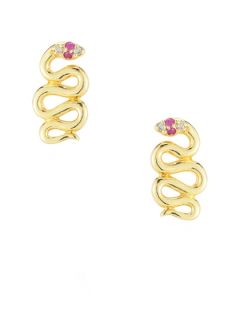 Gold Snake Earrings by Elizabeth and James