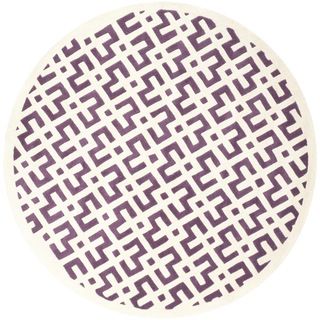 Contemporary Handmade Moroccan Purple Wool Rug (7 Round)