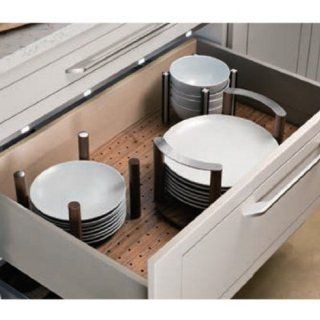 Hafele 557.47.801 Fineline Kitchenware and Plate Organizer, Includes Base Plate and 12 Posts, Birch Finish, 22 in. W x 34 in. D x 3/8 in. H   Storage Drawer Units