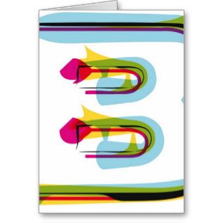 Abstract and colorful letter B Greeting Card