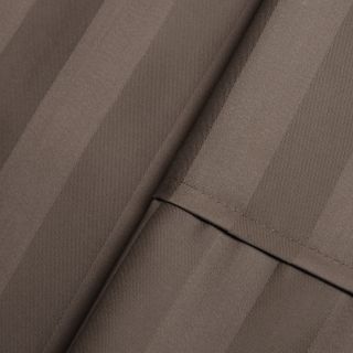 Aspire Linens Egyptian Cotton Wrinkle Resistant 500 Thread Count Damask Stripe Sheet Set Brown Size Full