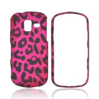 Hot Pink/ Black Leopard Samsung Intensity III Rubberized Hard Plastic Snap On Shell Case Cover Cell Phones & Accessories