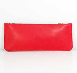 hand crafted contrast leather clutch bag by de lacy