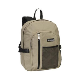 Everest Khaki Backpack With Front Mesh Pocket
