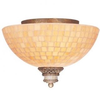 Savoy House 6 9568 2 300 Tracy Porter Venice 2 Light Flush Mount in Vintage Gold with Mosaic Glass glass   Flush Mount Ceiling Light Fixtures  