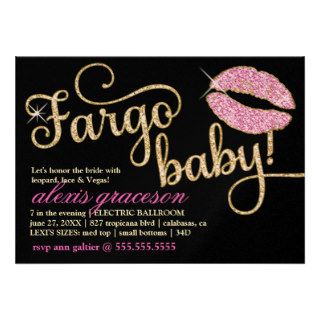 311 Fargo Baby Glitzy Kiss Metallic Invitations