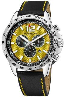 Stuhrling Original Men's 210A2.331518 Octane Concorso Corale Swiss Quartz Chronograph Tachymeter Date Yellow Dial Watch Watches