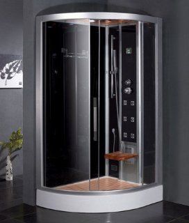 Steam Shower With 6 Massage Jets Executive Rainwater Showerhead Adjustable Showerhead Steam Cleaning System Built In Heat Sensor Ventilation Fan Shelving & Tempered Safety    