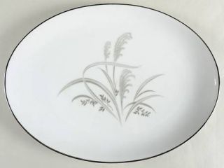 Wentworth Silver Wheat 15 Oval Serving Platter, Fine China Dinnerware   Gray Wh