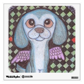 Blue Dog with Angel Wings Wall Sticker