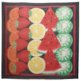 Very Vollbracht Fruit Print Silk Scarf