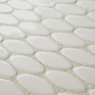 Somertile Posh Ellipse 10.25 X 12 inch Glossy White Porcelain Mosaic Tiles (pack Of 10)