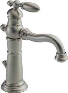 Delta 555LF SS Victorian Single Handle Centerset Lavatory Faucet, Stainless   Touch On Bathroom Sink Faucets  