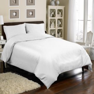 Veratex Grand Luxe Egyptian Cotton Sateen 500 Thread Count 3 piece Mini Duvet Cover Set White Size Twin