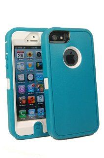 BeautyChase(TM) Iphone5/5s Defender Body Armor Case Comparable to Otterbox Defender Series (teal blue/white) Cell Phones & Accessories