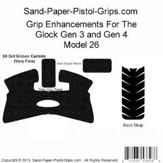 Sand Paper Pistol Peel and Stick Grip Enhancements for Glock Gen 3, Gen 4 Sub compact Model 26  Gun Grips  Sports & Outdoors