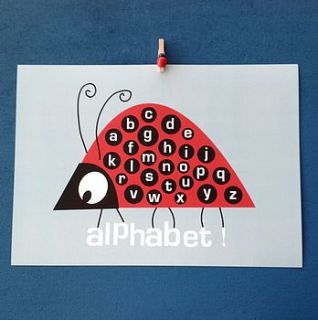 children's ladybird alphabet nursery print by halfpinthome