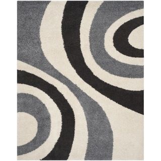 Safavieh Shag Ivory/ Grey Rug (9 X 12)