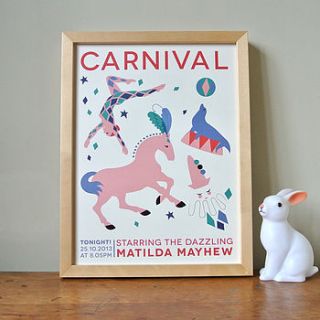 personalised girl's carnival night print by ruka ruka